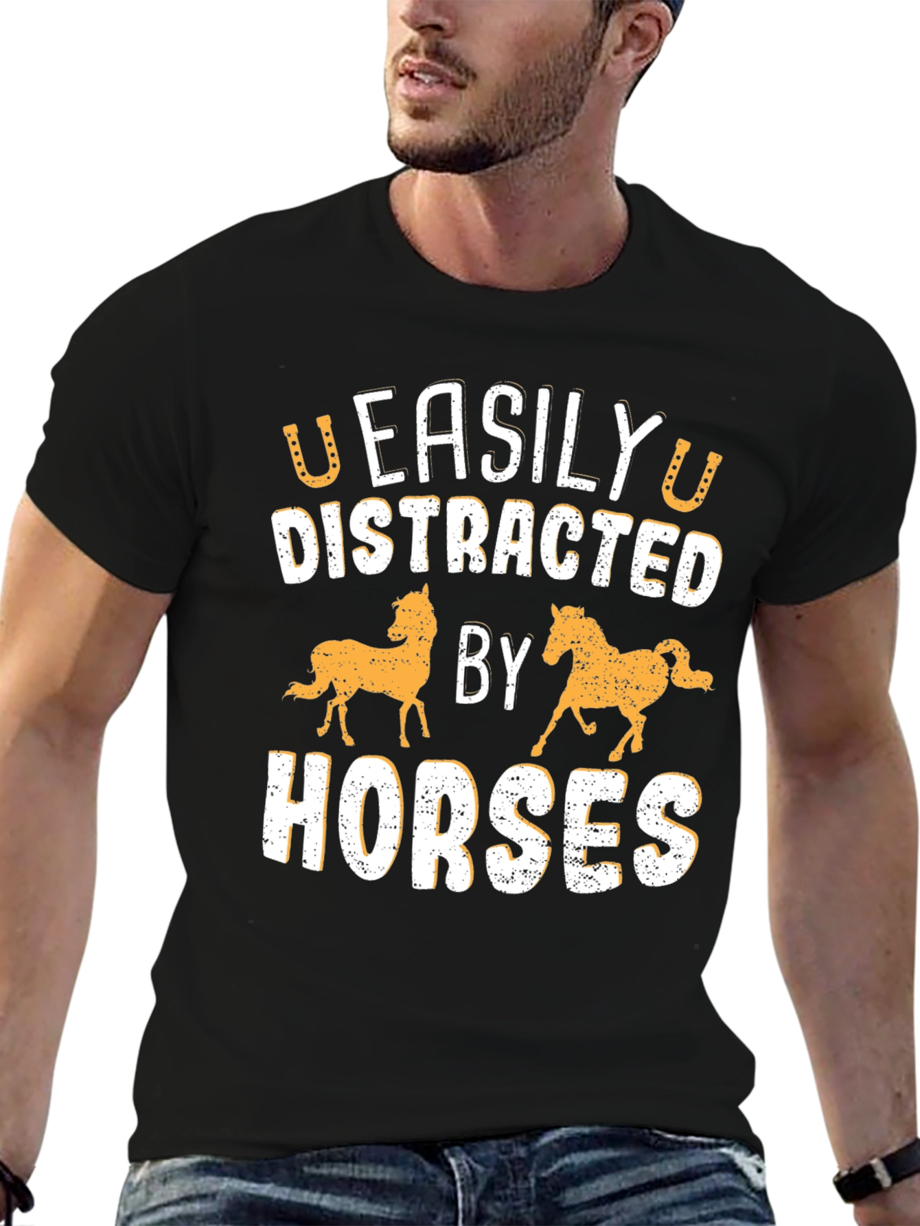 Easily Distracted By Horses Graphic T-Shirt
