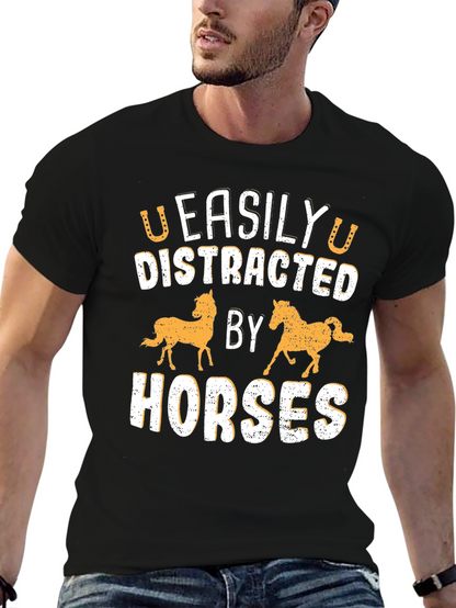 Easily Distracted By Horses Graphic T-Shirt