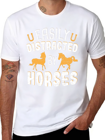 Easily Distracted By Horses Graphic T-Shirt