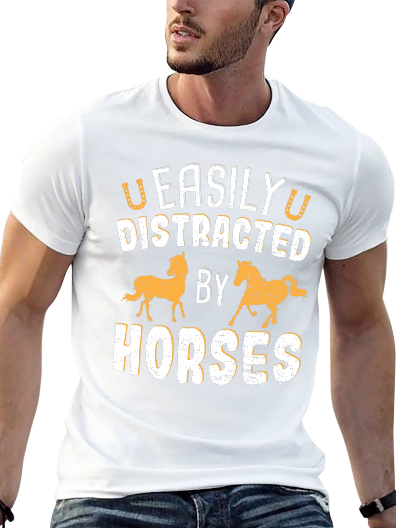 Easily Distracted By Horses Graphic T-Shirt