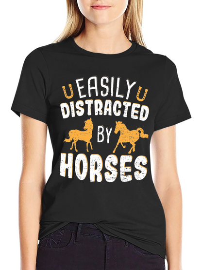Easily Distracted By Horses Graphic T-Shirt