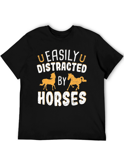 Easily Distracted By Horses Graphic T-Shirt