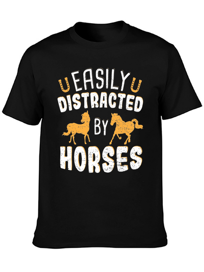 Easily Distracted By Horses Graphic T-Shirt
