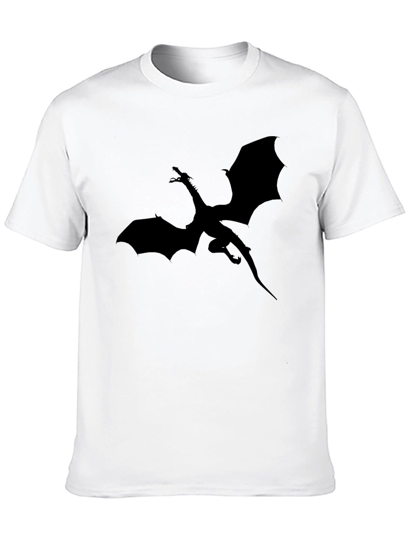 Dragon Silhouette Graphic T-Shirt - Black