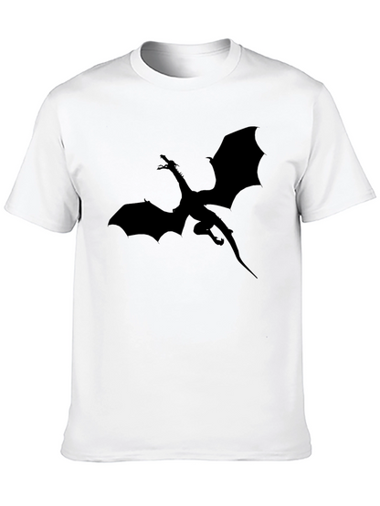 Dragon Silhouette Graphic T-Shirt - Black
