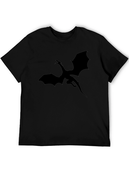 Dragon Silhouette Graphic T-Shirt - Black