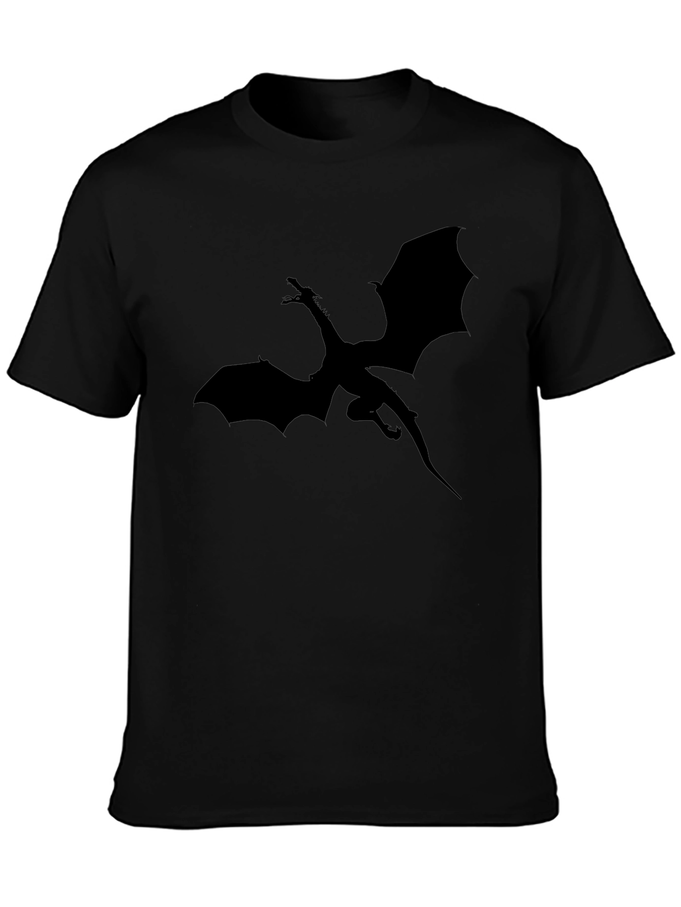 Dragon Silhouette Graphic T-Shirt - Black