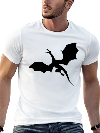 Dragon Silhouette Graphic T-Shirt - Black
