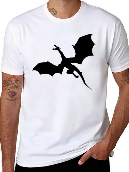 Dragon Silhouette Graphic T-Shirt - Black