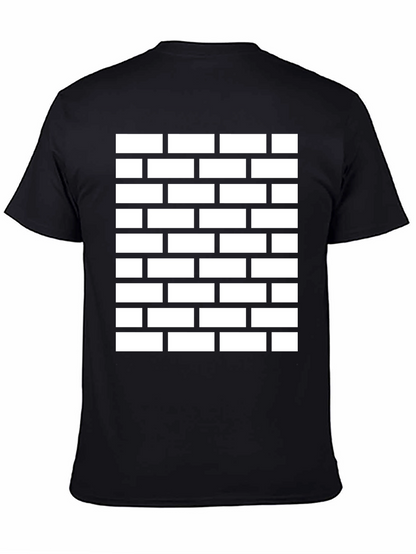 Brick Wall Pattern Black Tee Shirt