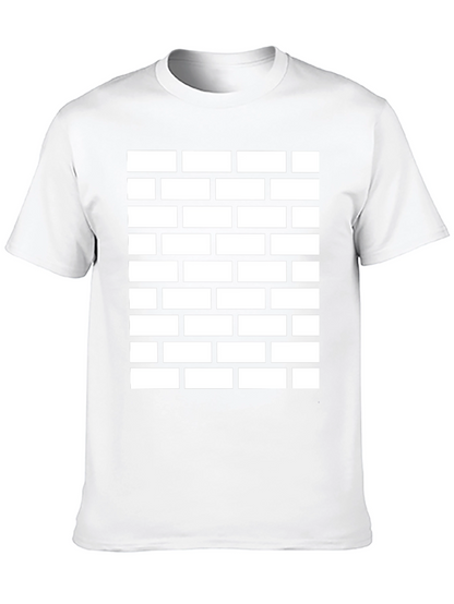 Brick Wall Pattern Black Tee Shirt
