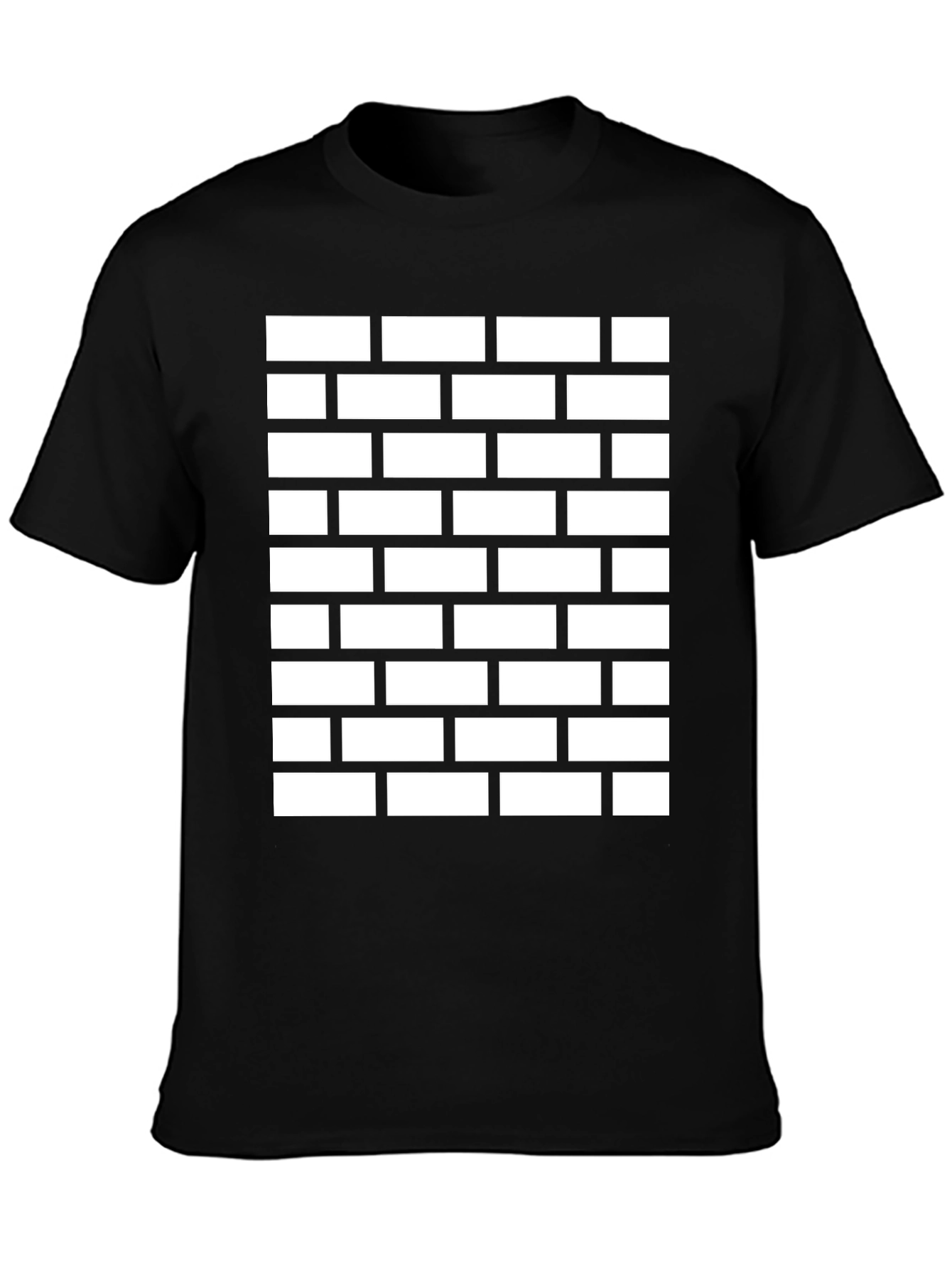 Brick Wall Pattern Black Tee Shirt