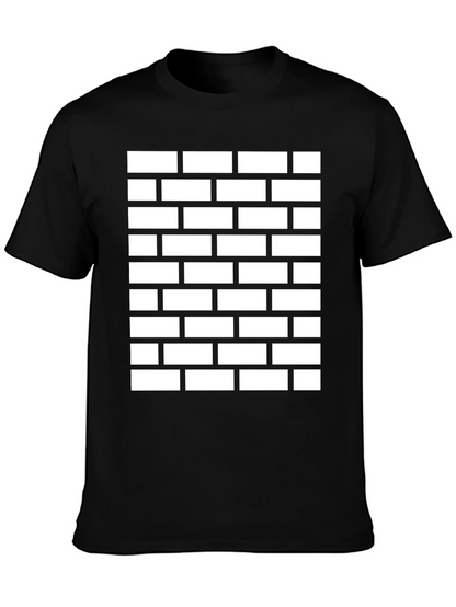Brick Wall Pattern Black Tee Shirt