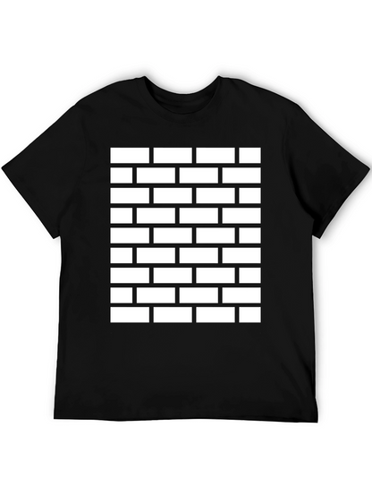 Brick Wall Pattern Black Tee Shirt