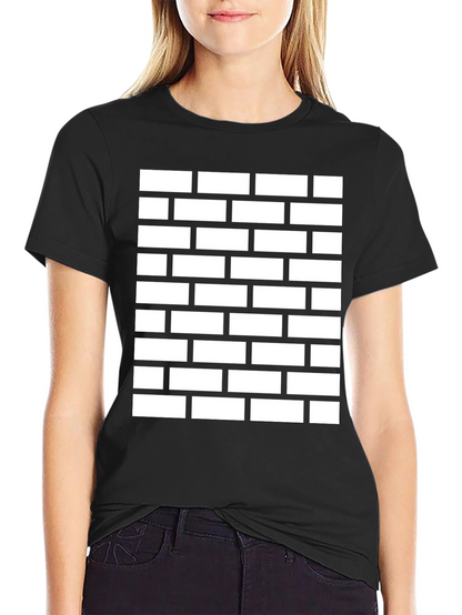 Brick Wall Pattern Black Tee Shirt