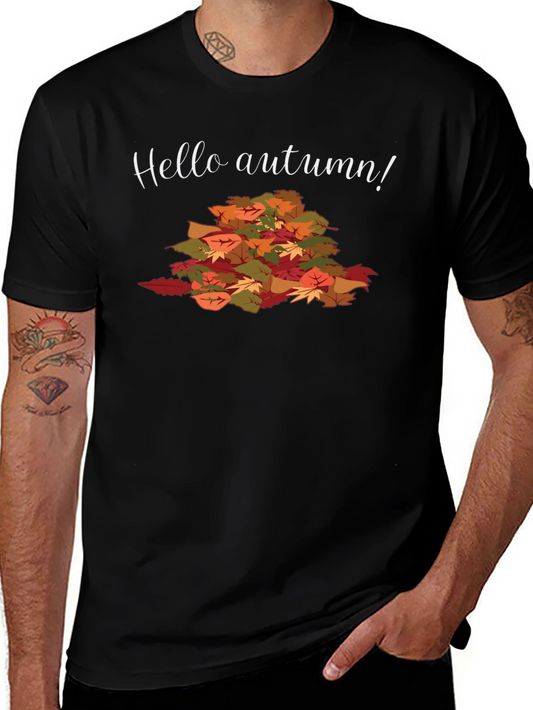 Hello Autumn Graphic Tee - Fall Season Shirt
