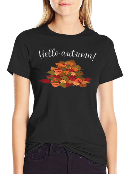 Hello Autumn Graphic Tee - Fall Season Shirt