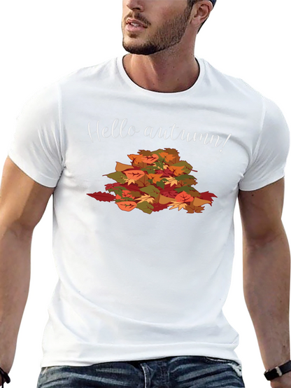 Hello Autumn Graphic Tee - Fall Season Shirt