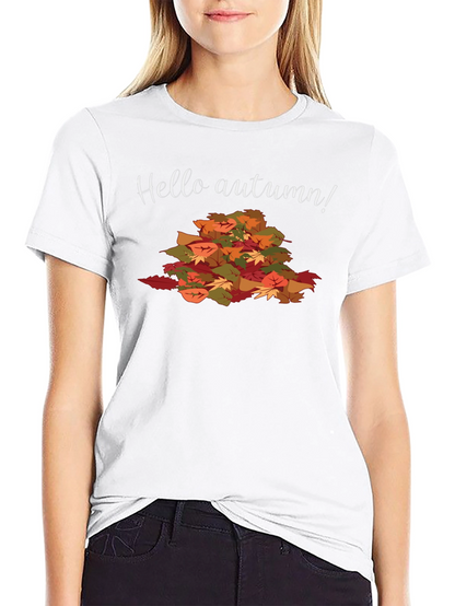 Hello Autumn Graphic Tee - Fall Season Shirt