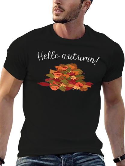 Hello Autumn Graphic Tee - Fall Season Shirt
