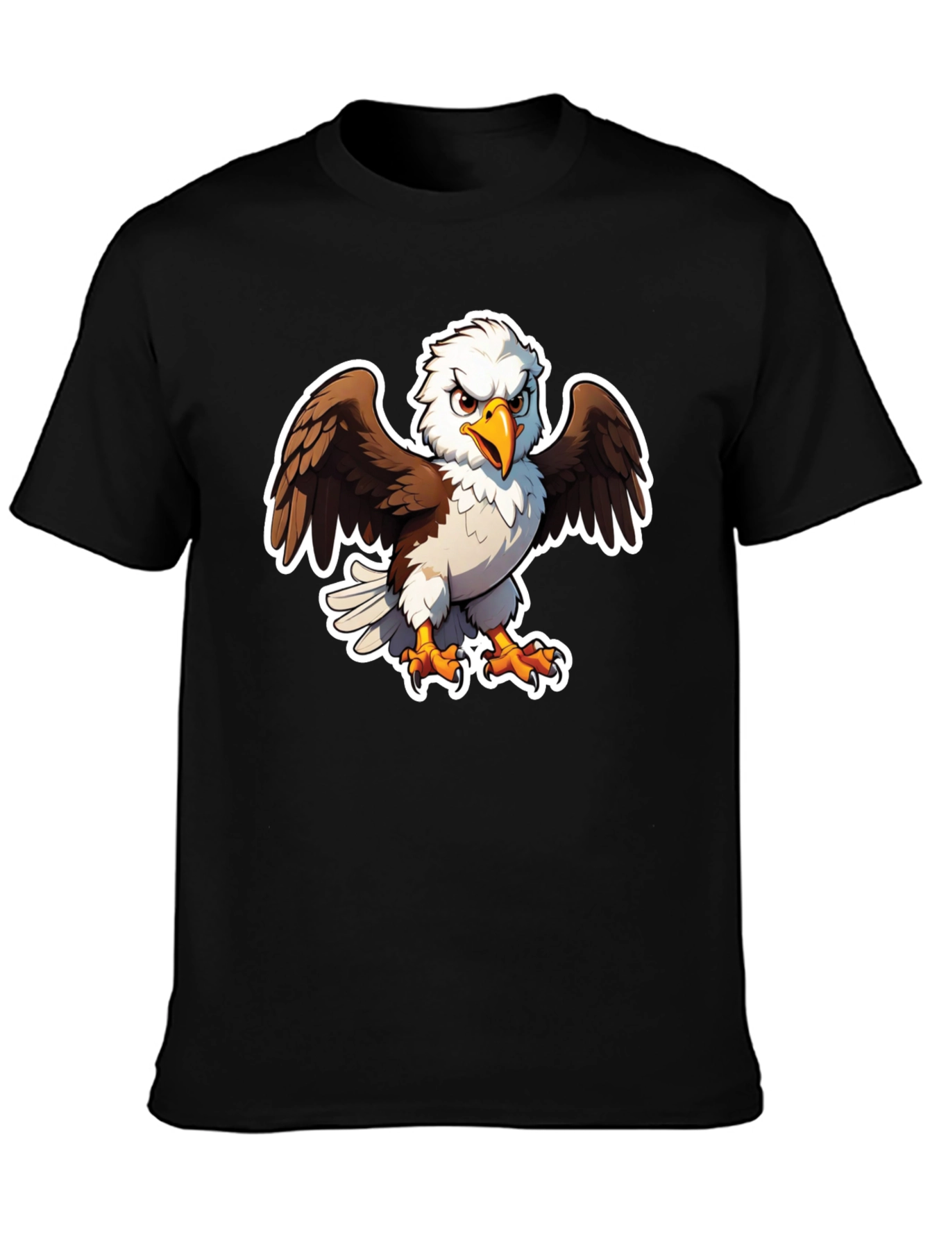 Bald Eagle Graphic Tee - Black Casual Shirt