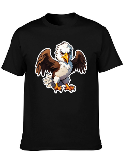 Bald Eagle Graphic Tee - Black Casual Shirt