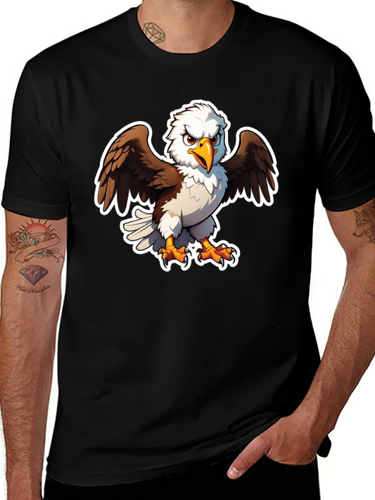Bald Eagle Graphic Tee - Black Casual Shirt