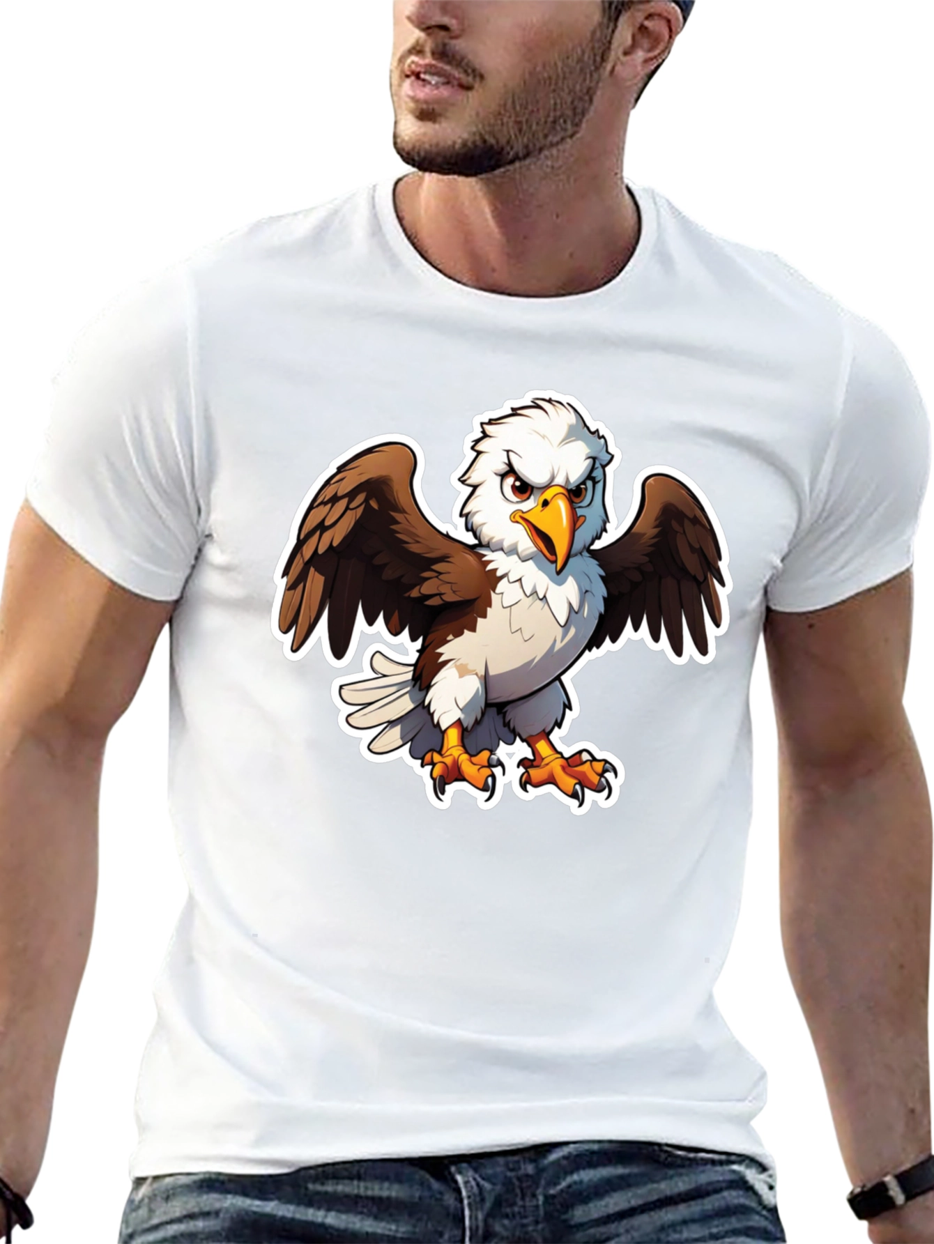 Bald Eagle Graphic Tee - Black Casual Shirt