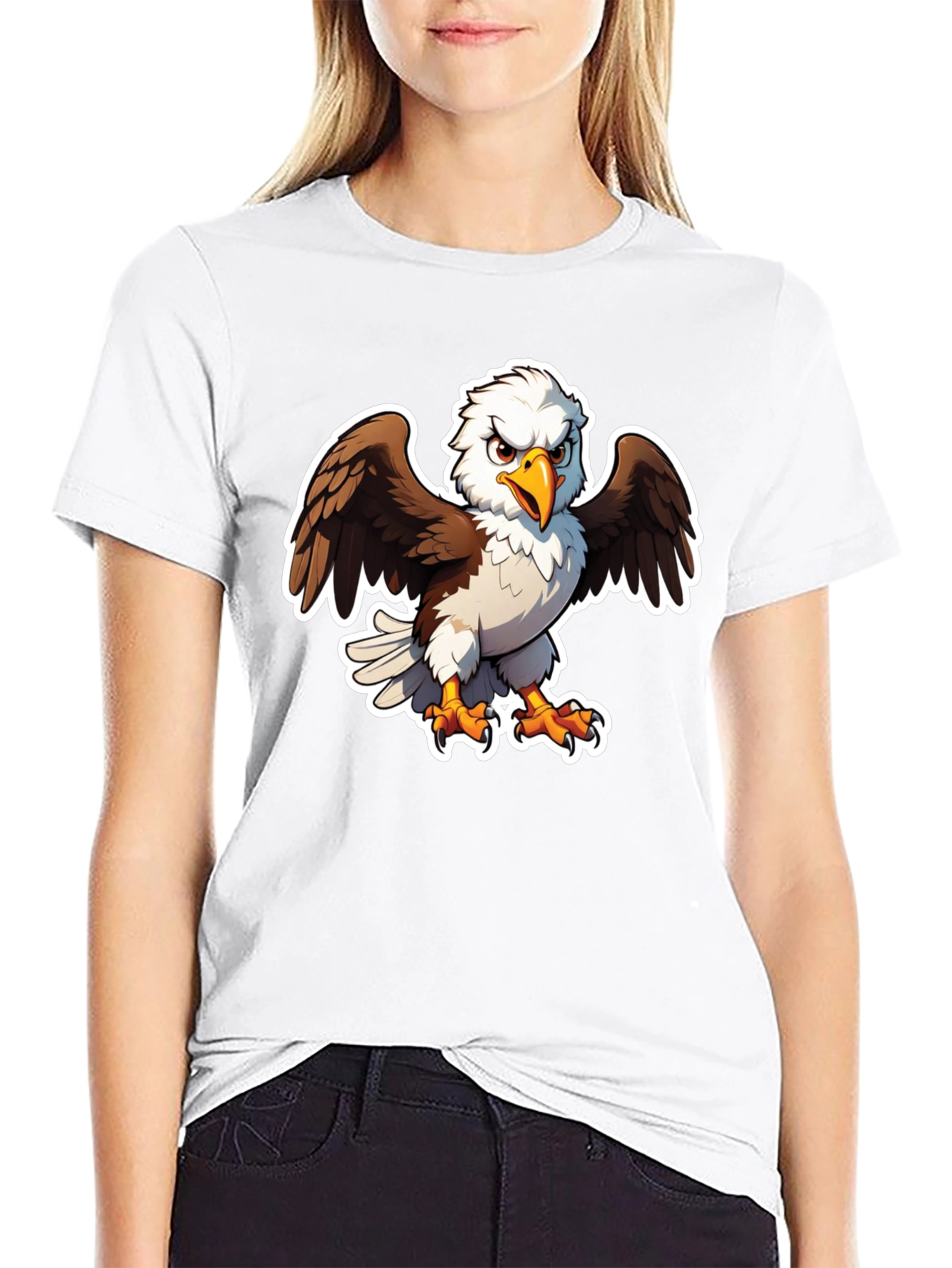 Bald Eagle Graphic Tee - Black Casual Shirt