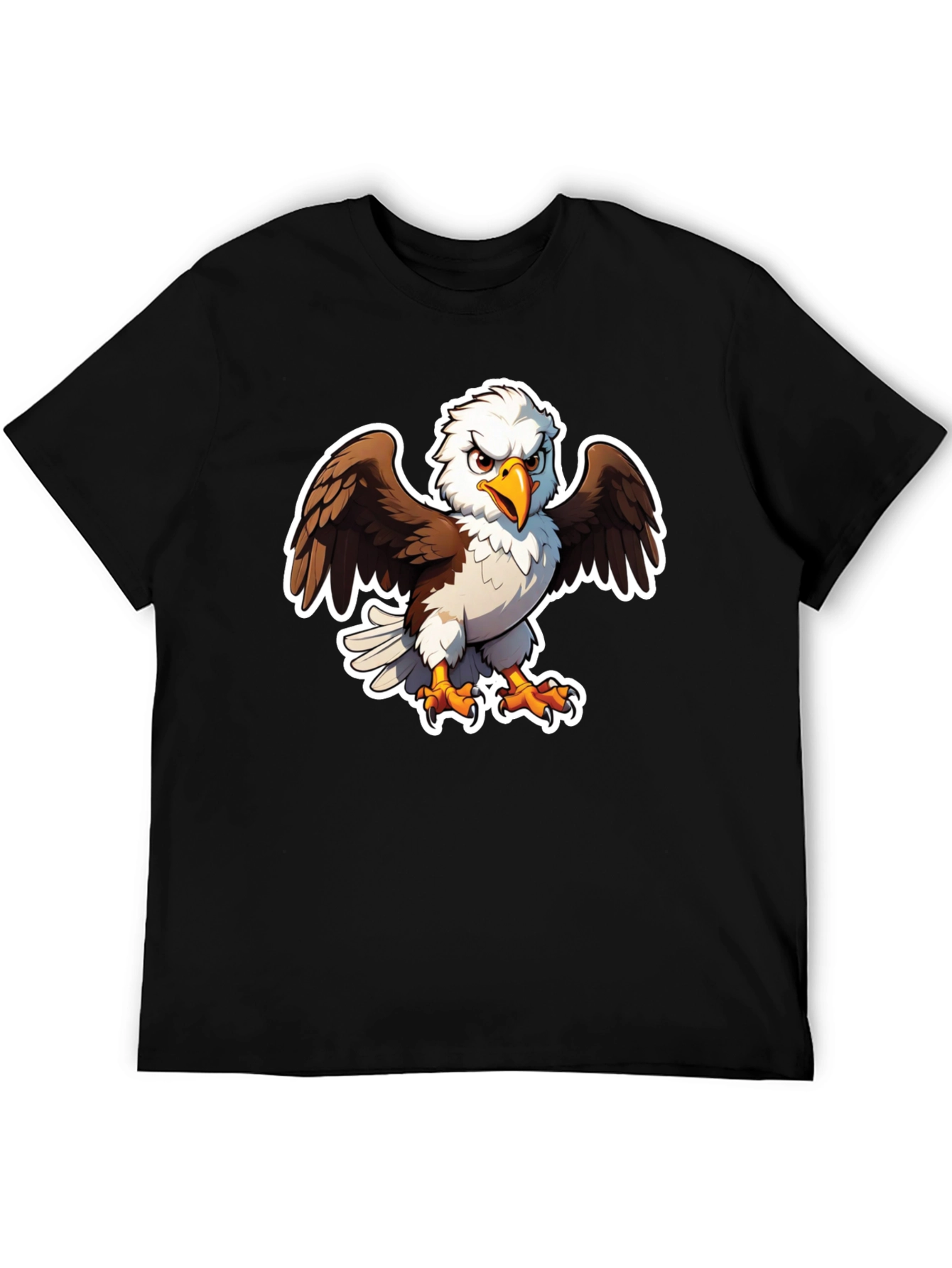 Bald Eagle Graphic Tee - Black Casual Shirt