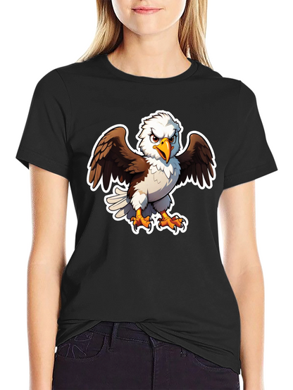 Bald Eagle Graphic Tee - Black Casual Shirt