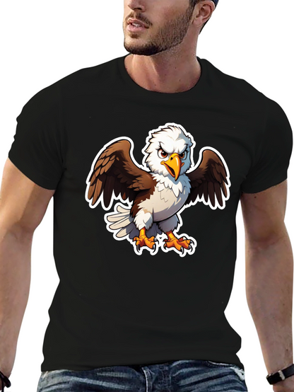 Bald Eagle Graphic Tee - Black Casual Shirt