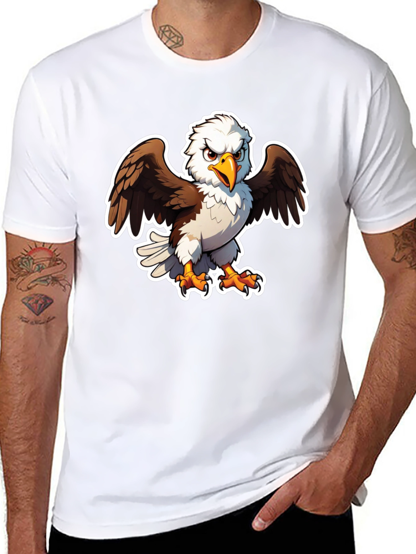 Bald Eagle Graphic Tee - Black Casual Shirt