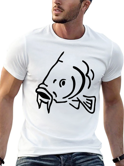 Carp Outline Black T-Shirt