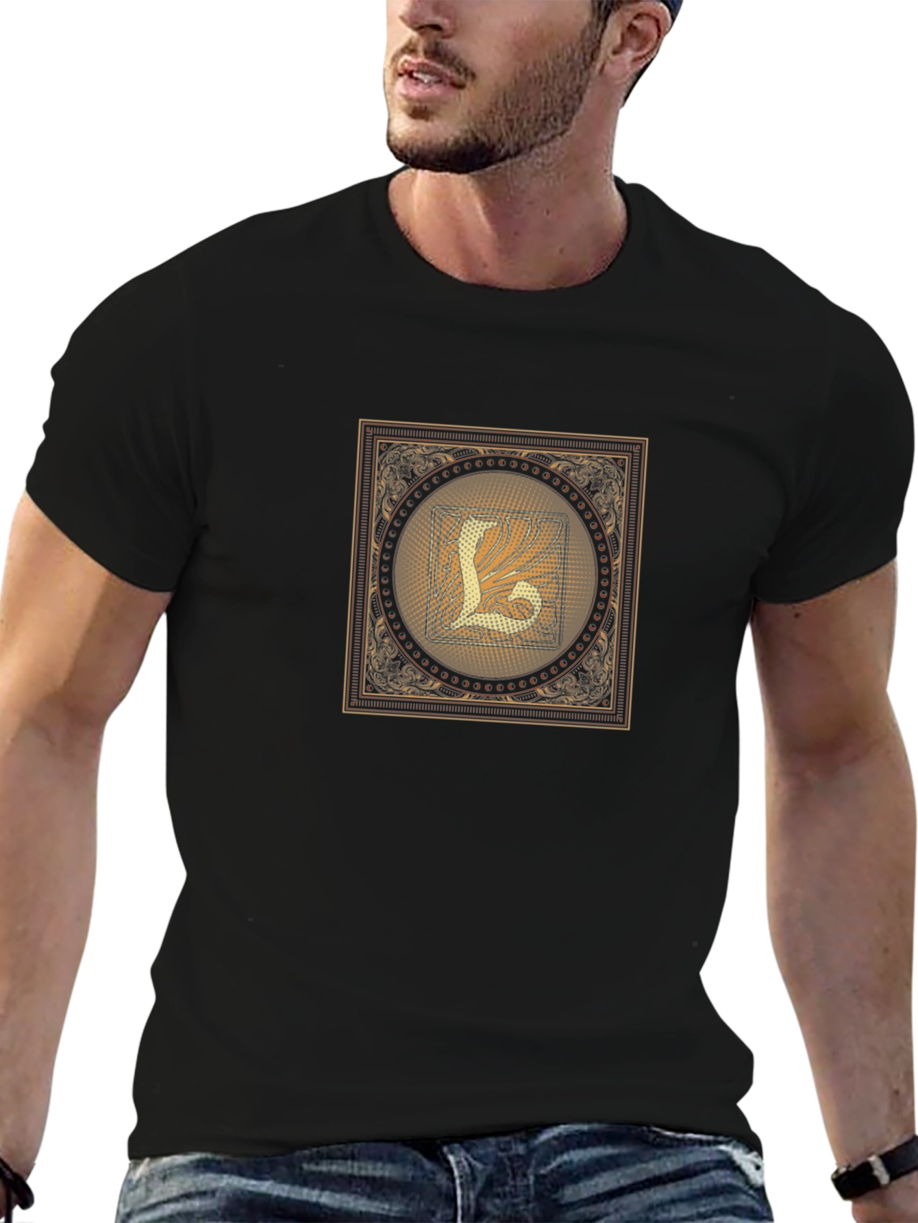Ornate Letter L Graphic T-Shirt