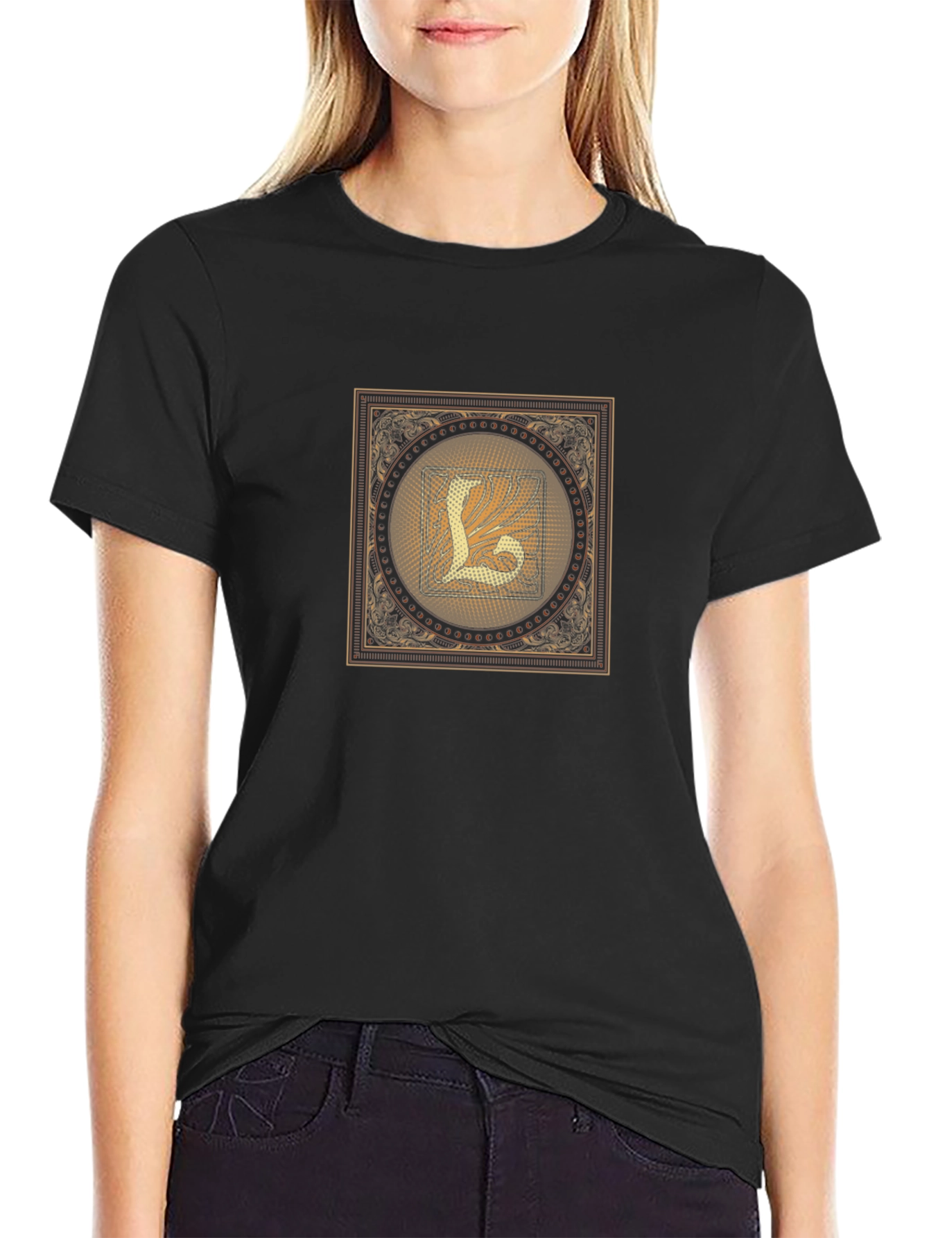 Ornate Letter L Graphic T-Shirt