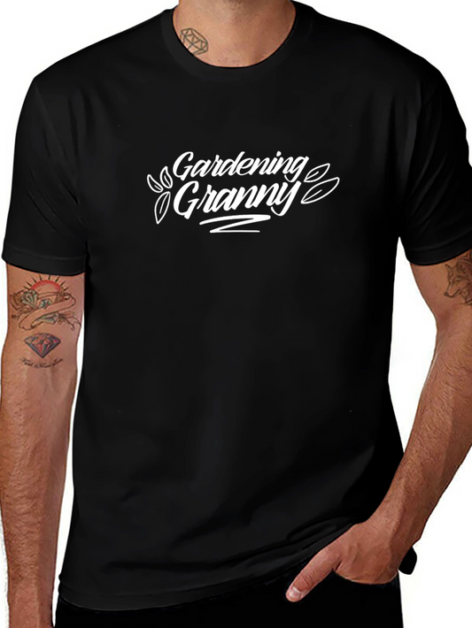 Gardening Granny T-Shirt - Black Cotton Tee