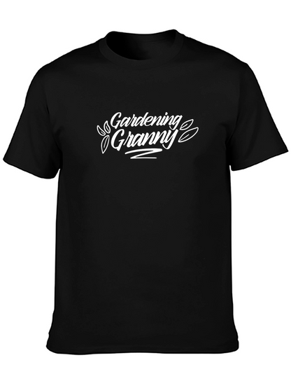 Gardening Granny T-Shirt - Black Cotton Tee