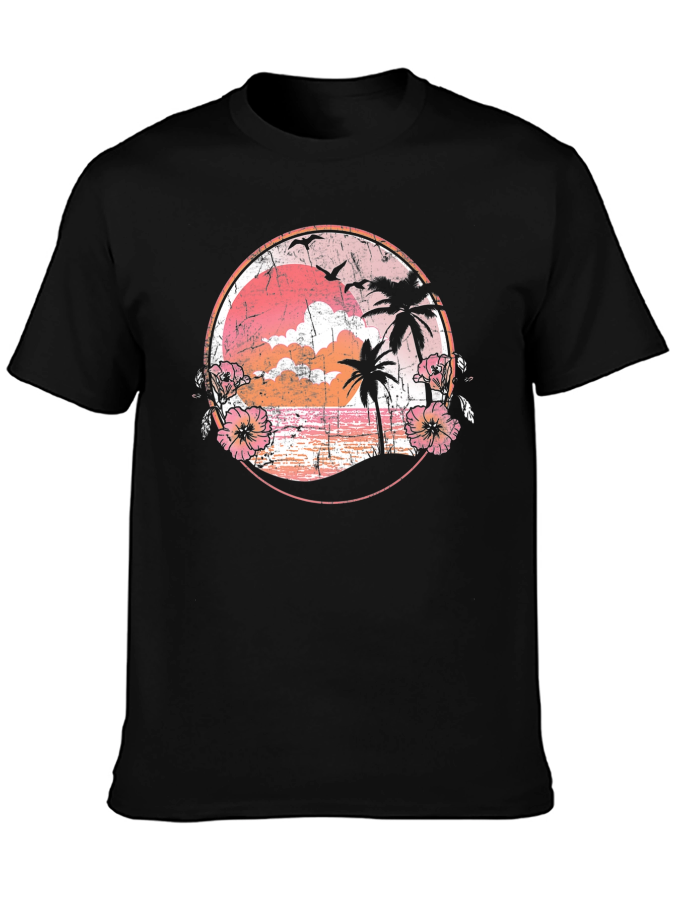 Retro Sunset Palm Tree Graphic Tee