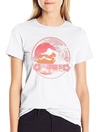Retro Sunset Palm Tree Graphic Tee
