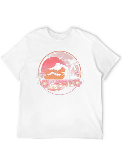 Retro Sunset Palm Tree Graphic Tee