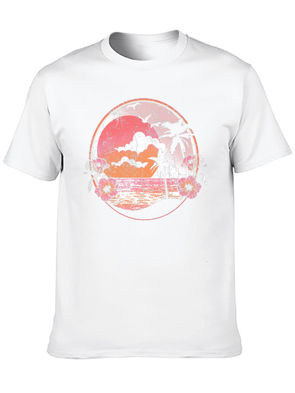 Retro Sunset Palm Tree Graphic Tee