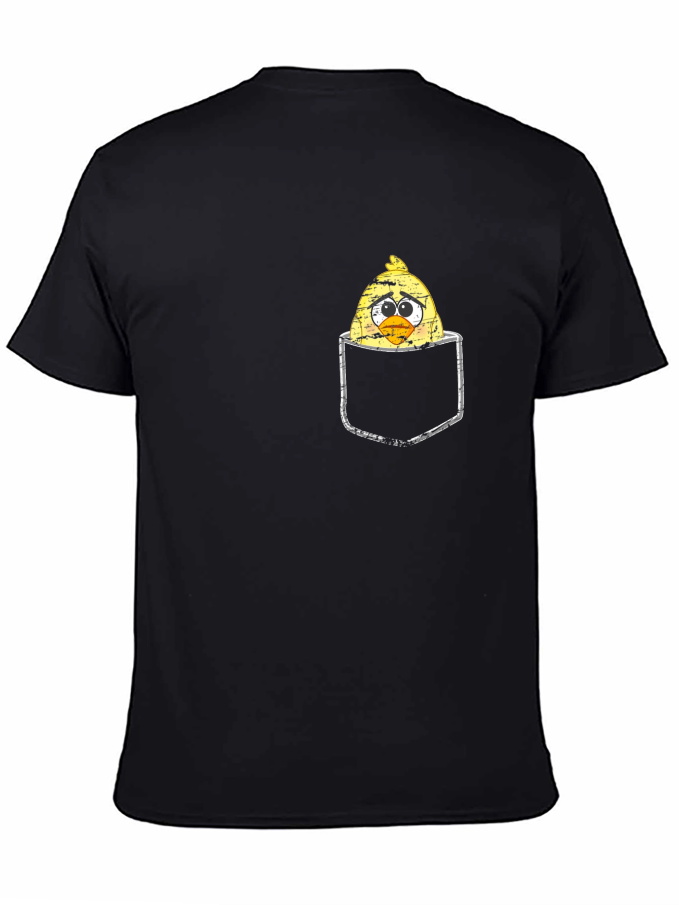 Sad Chick in Pocket Graphic T-Shirt