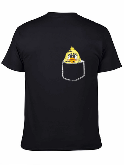 Sad Chick in Pocket Graphic T-Shirt