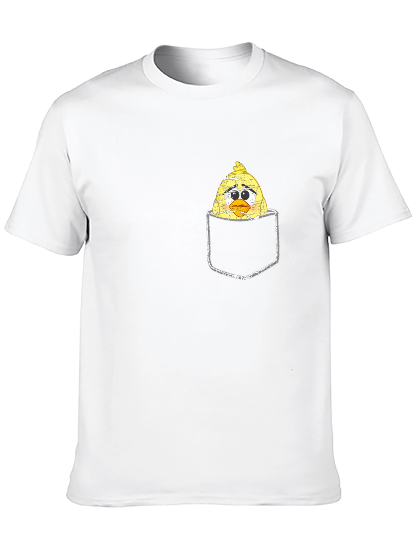 Sad Chick in Pocket Graphic T-Shirt