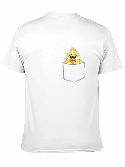 Sad Chick in Pocket Graphic T-Shirt