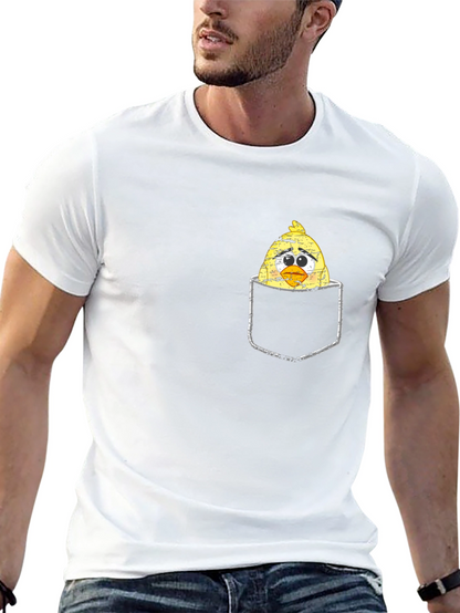 Sad Chick in Pocket Graphic T-Shirt