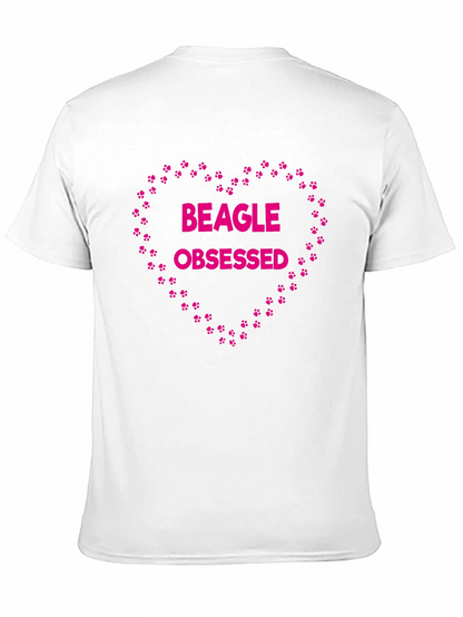 Beagle Obsessed Heart Paw Print T-Shirt