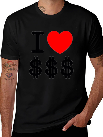 I Love Money Graphic Tee - Black Cotton T-Shirt