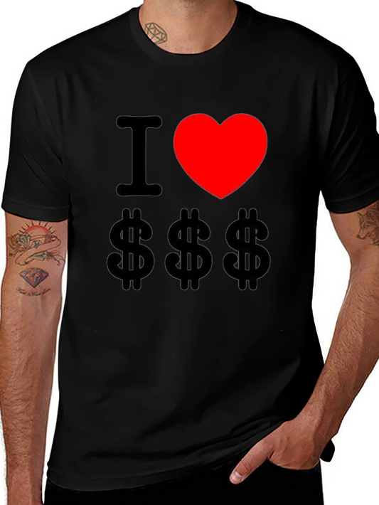 I Love Money Graphic Tee - Black Cotton T-Shirt